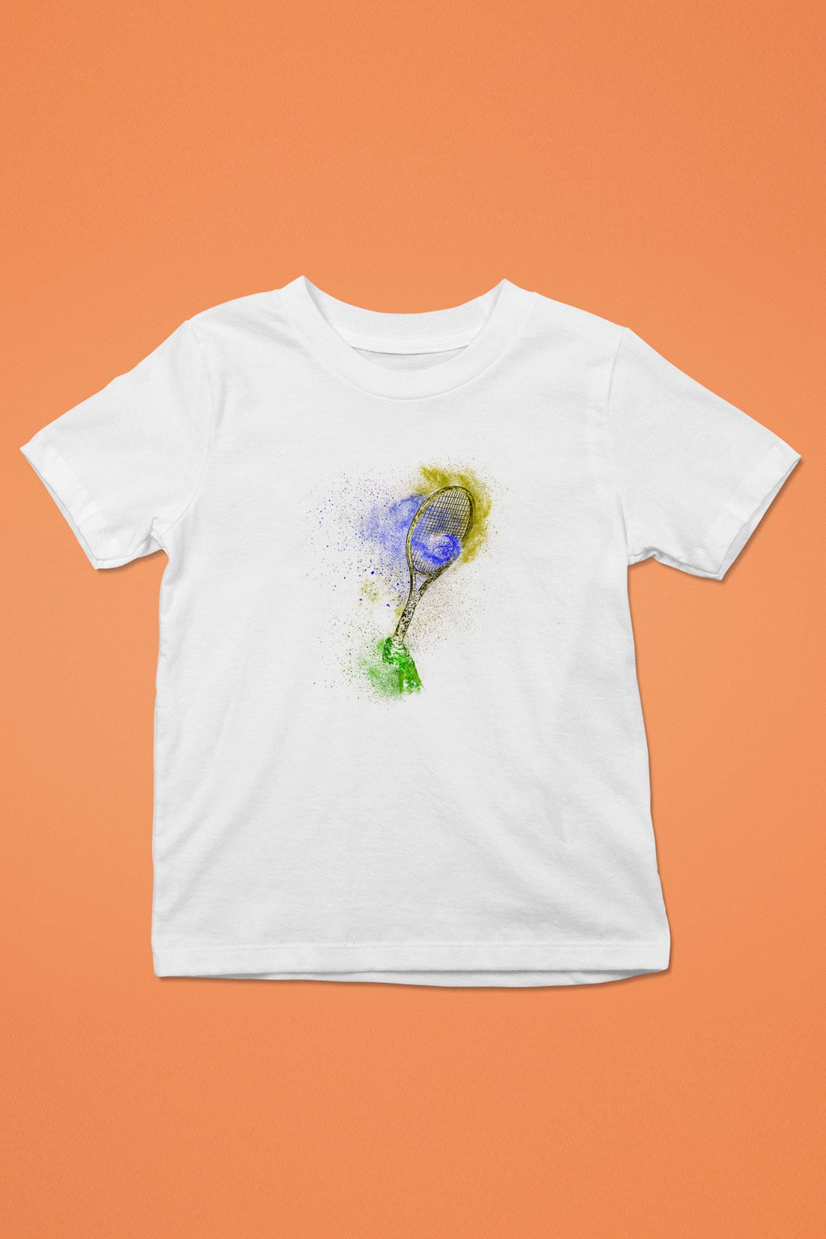 Tenis Baskılı Unisex Beyaz Çocuk Tişört - Tshirt