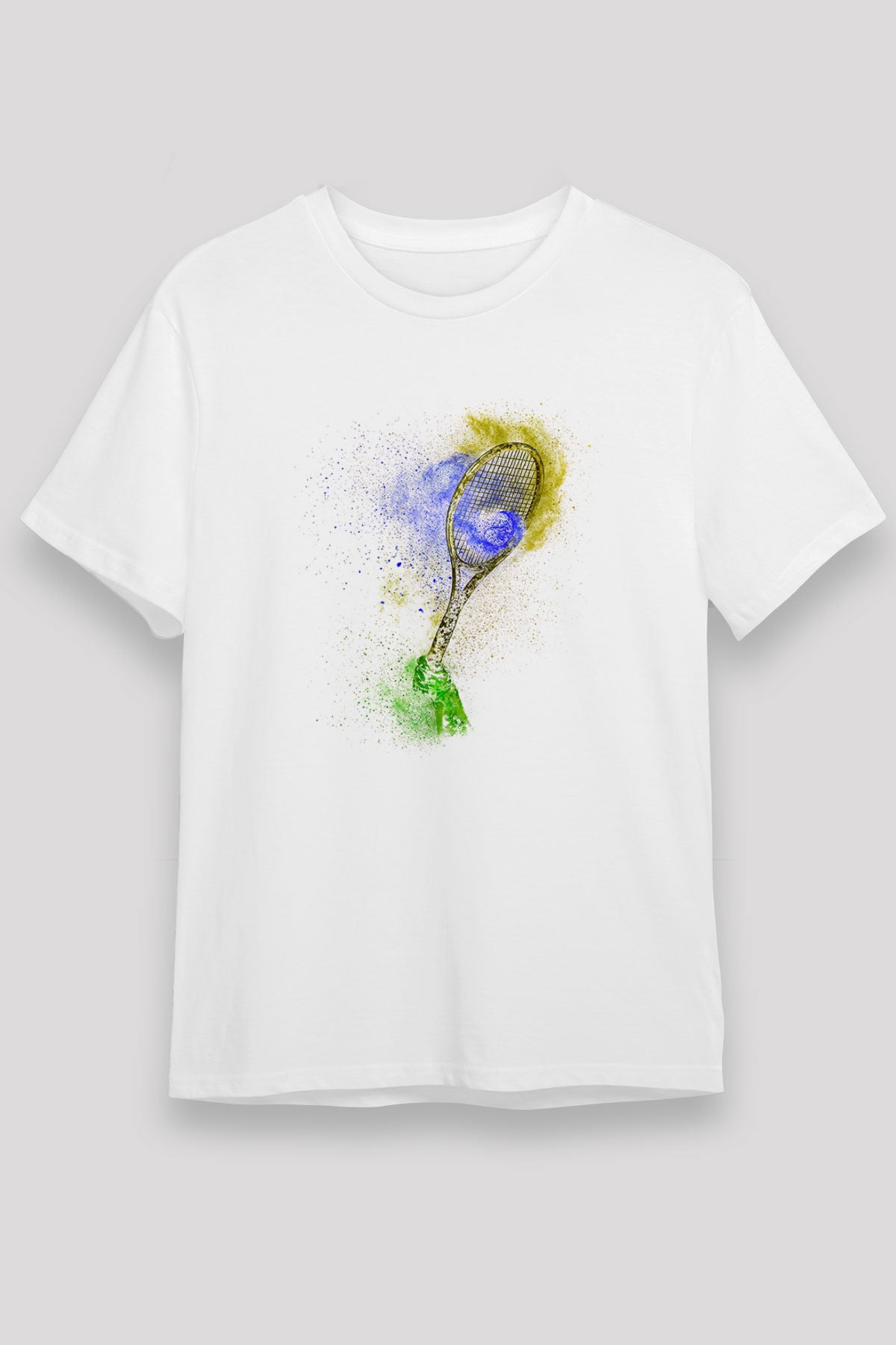Tenis Baskılı Unisex Beyaz Tişört - Tshirt