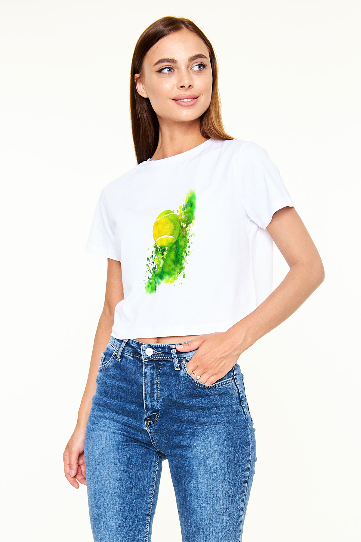Tenis Beyaz Croptop Tişört