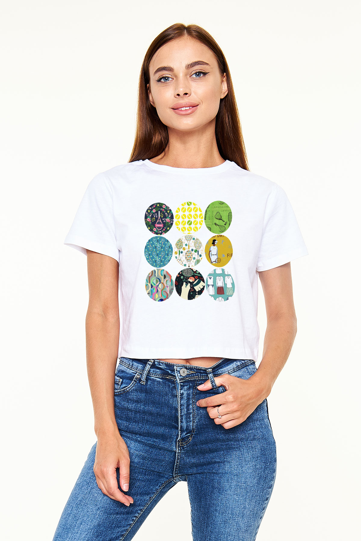 Tenis Beyaz Croptop Tişört