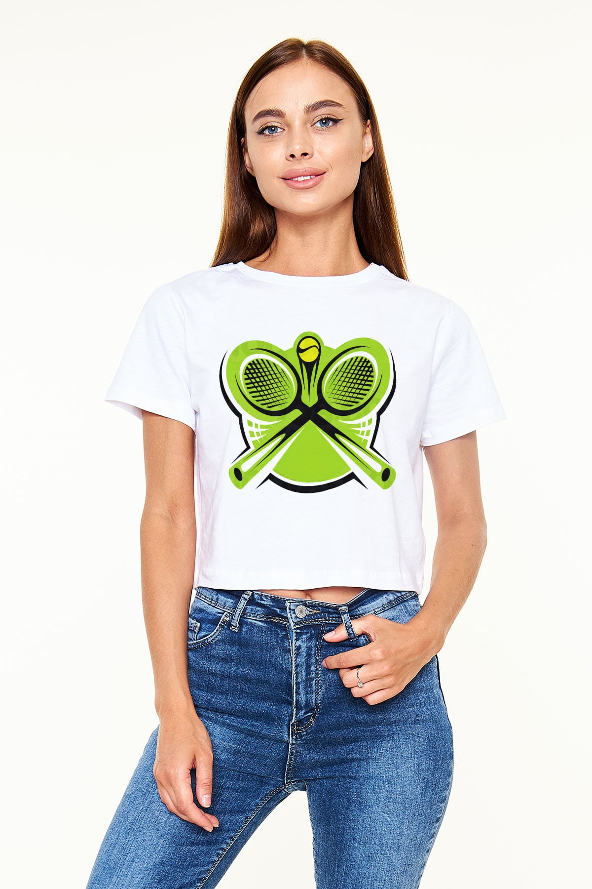 Tenis Beyaz Croptop Tişört
