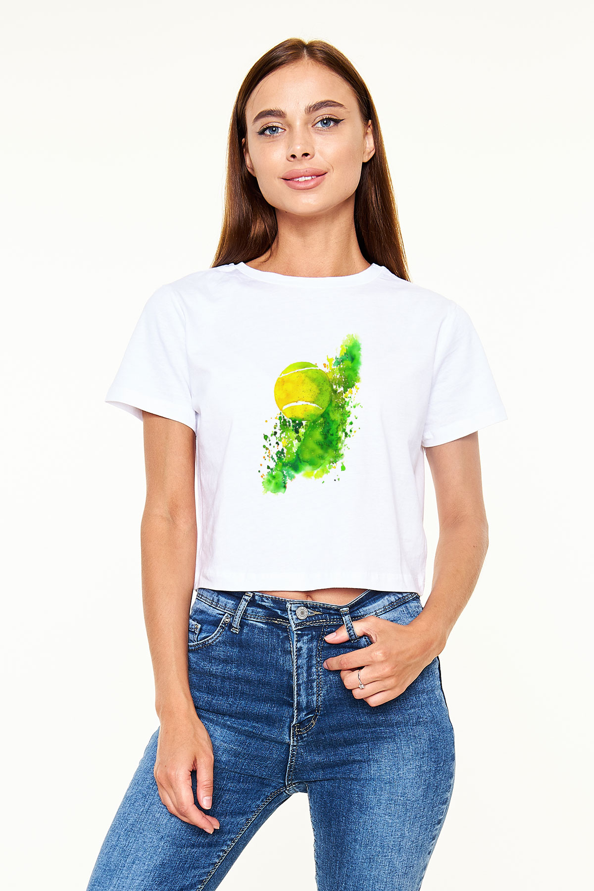 Tenis Beyaz Croptop Tişört