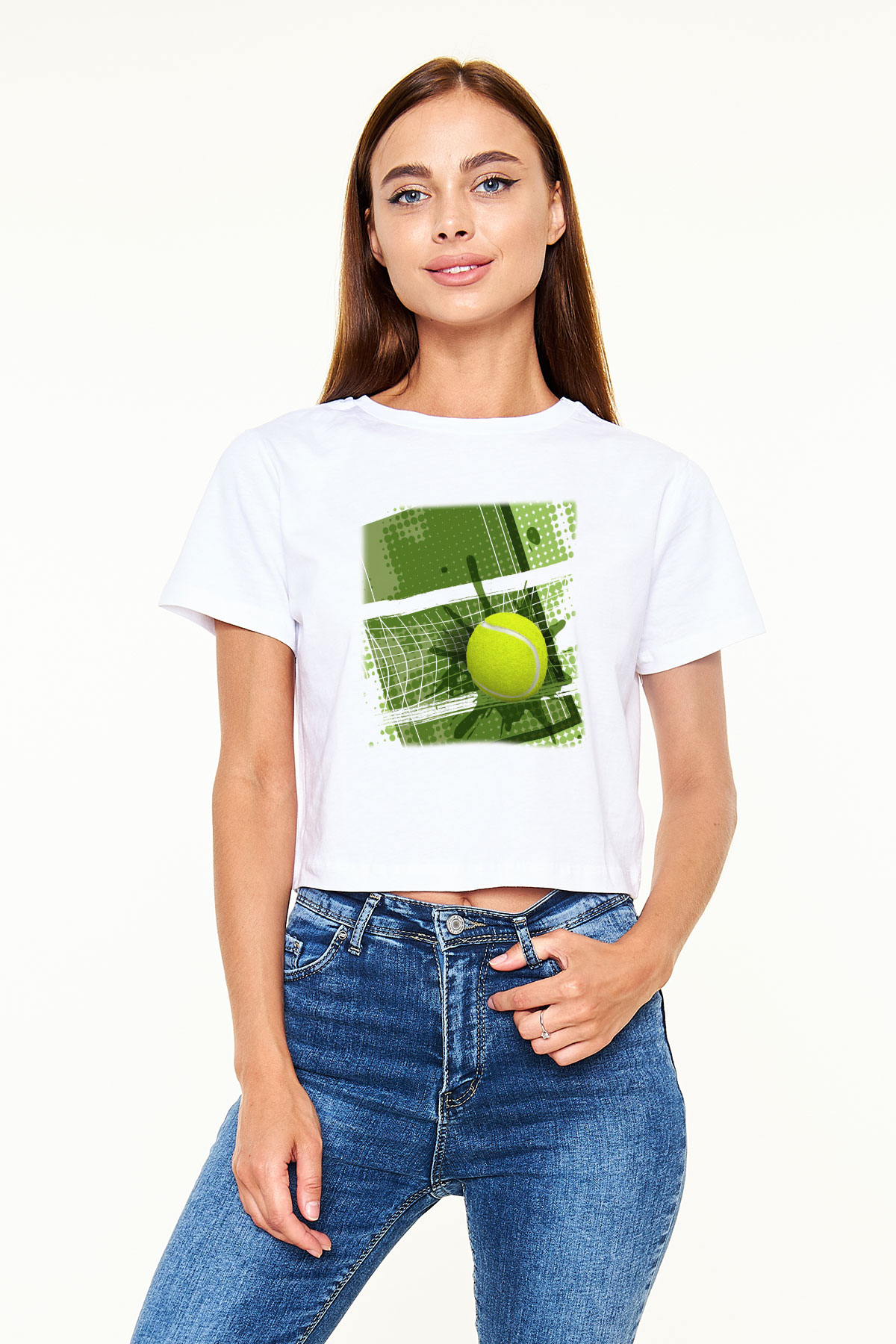 Tenis Beyaz Croptop Tişört