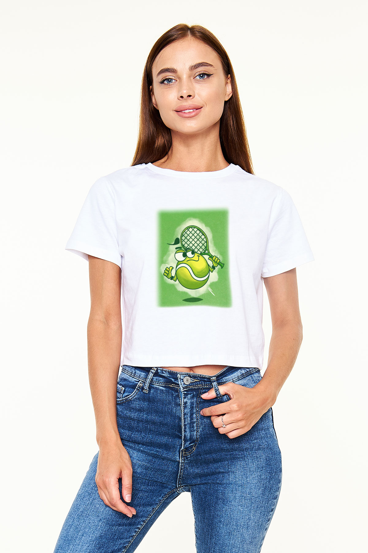 Tenis Beyaz Croptop Tişört