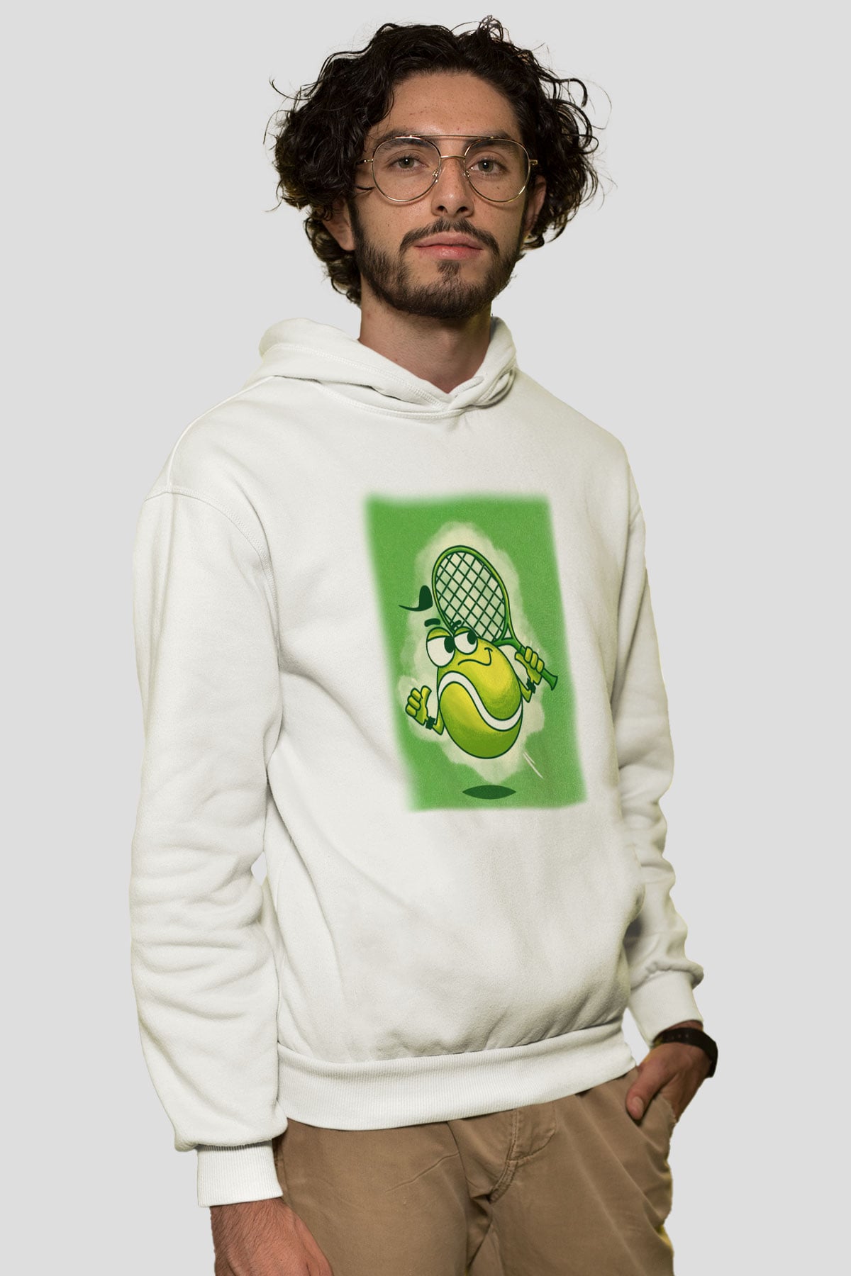 Tenis Beyaz Unisex Hoodie