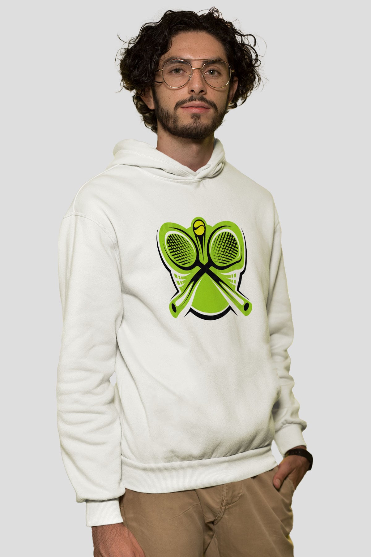 Tenis Beyaz Unisex Hoodie