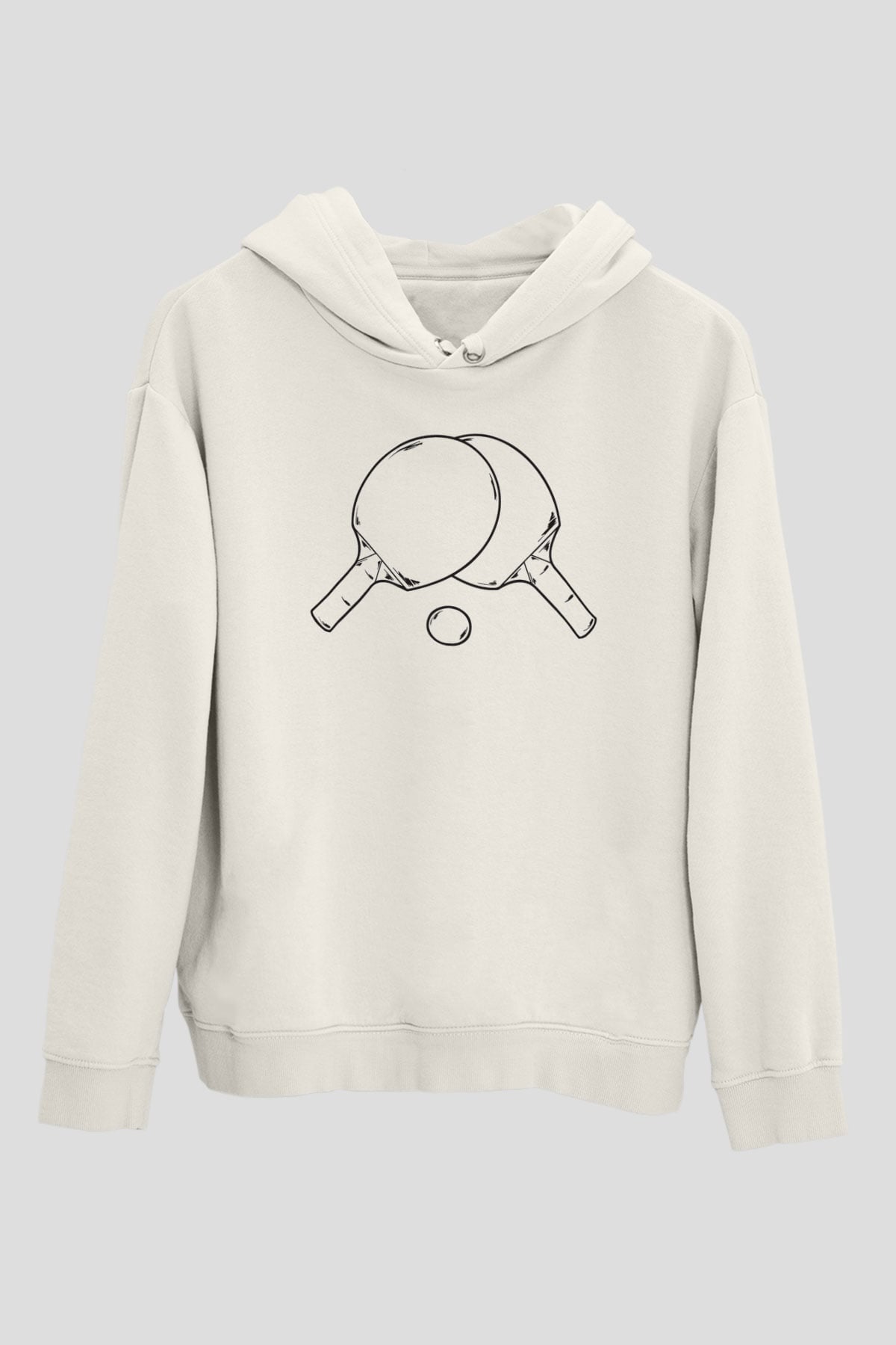 Tenis Beyaz Unisex Kapüşonlu Sweatshirt