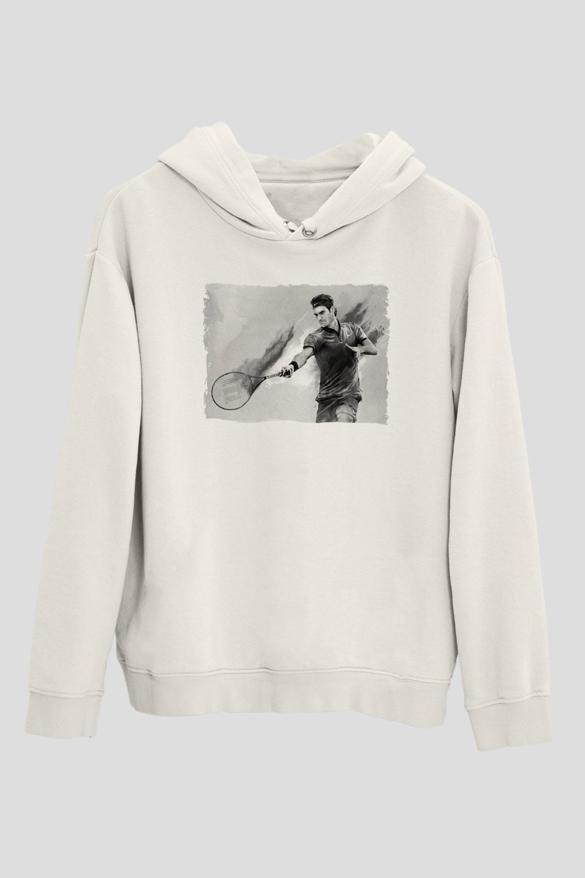 Tenis Beyaz Unisex Kapüşonlu Sweatshirt