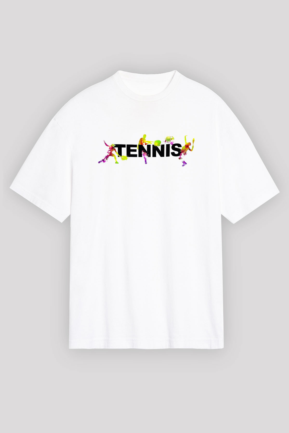 Tenis Beyaz Unisex Oversize Tişört T-Shirt