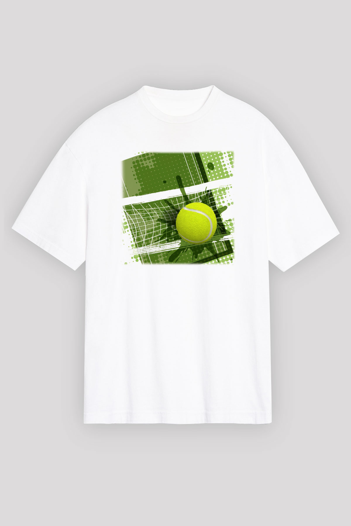 Tenis Beyaz Unisex Oversize Tişört T-Shirt