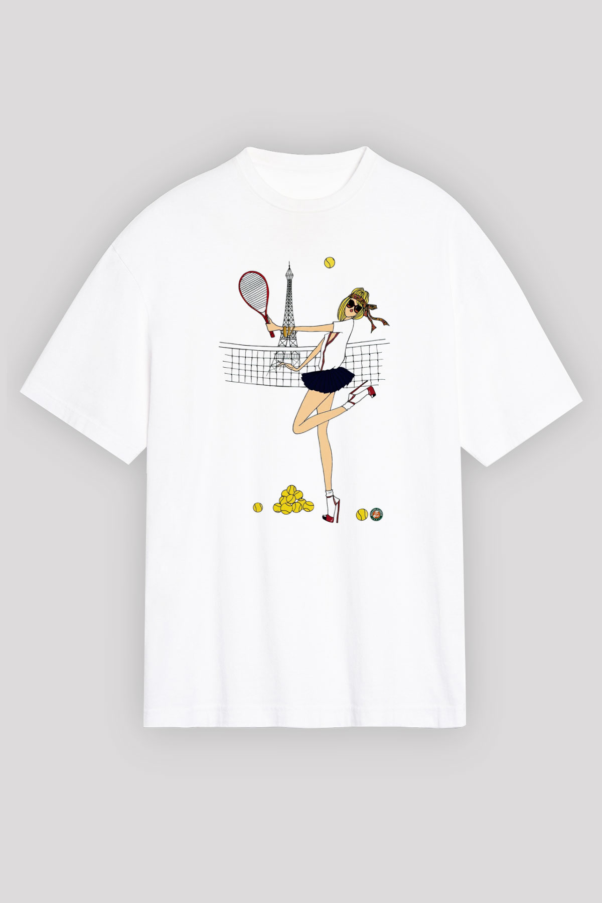 Tenis Beyaz Unisex Oversize Tişört T-Shirt