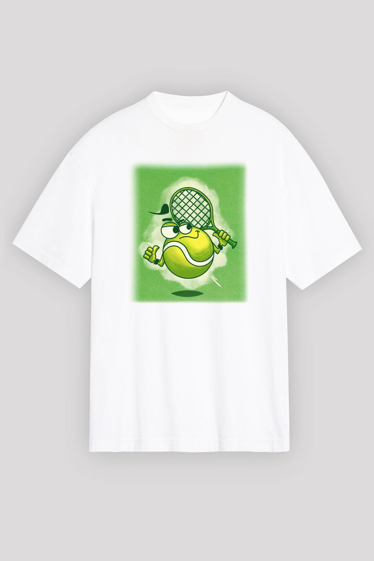 Tenis Beyaz Unisex Oversize Tişört T-Shirt
