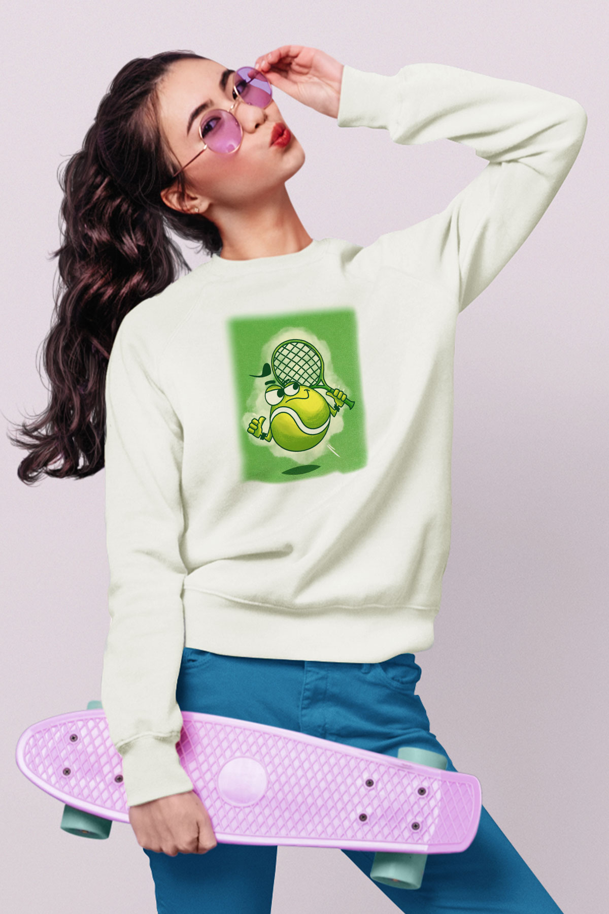 Tenis Beyaz Unisex Sweatshirt