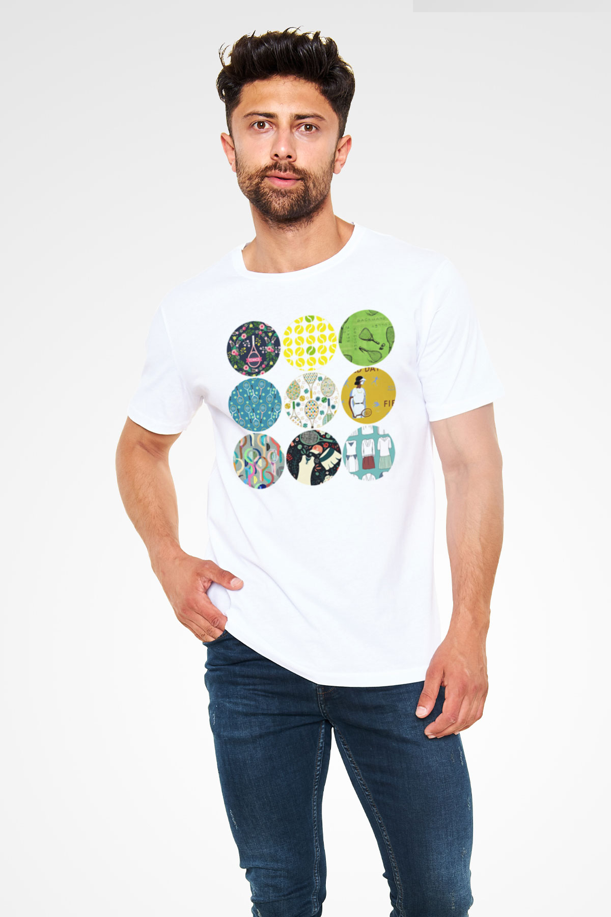 Tenis Beyaz Unisex Tişört T-Shirt - TişörtFabrikası