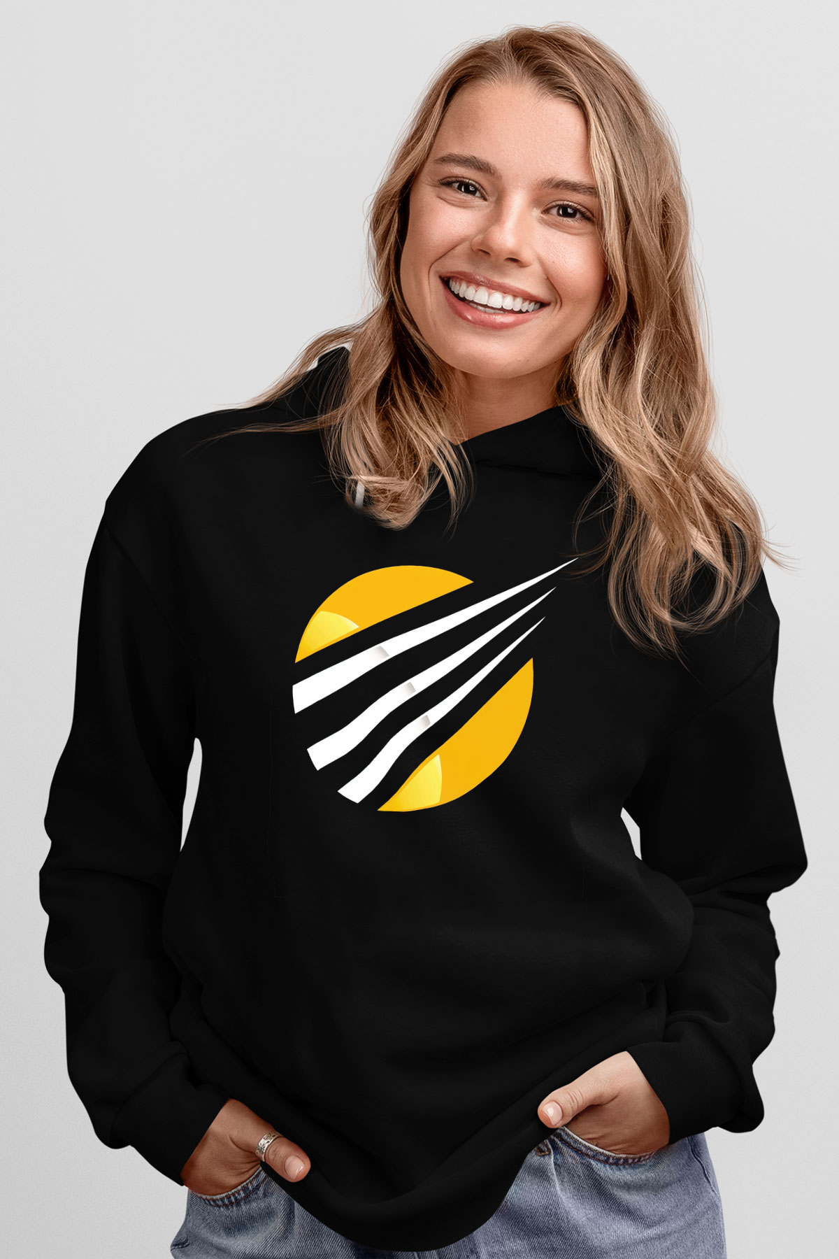 Tenis Siyah Unisex Kapüşonlu Sweatshirt