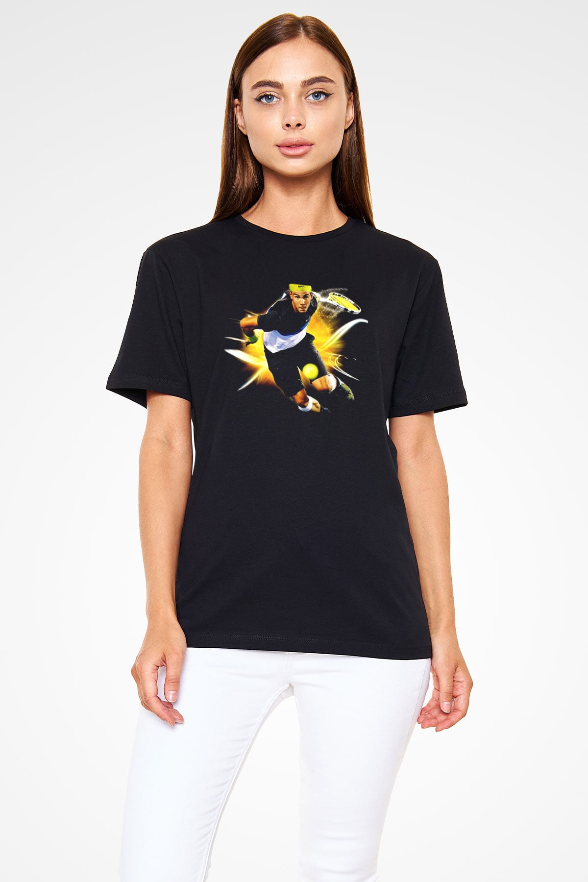Tenis Siyah Unisex Tişört T-Shirt - TişörtFabrikası