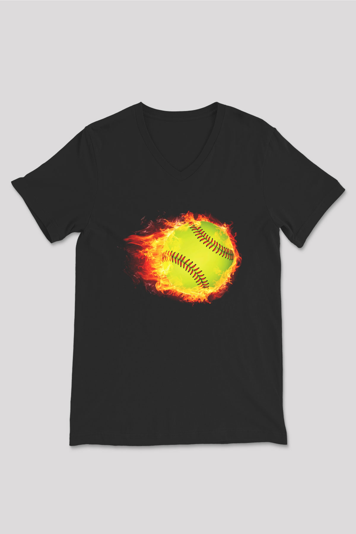 Tenis Siyah Unisex V Yaka Tişört T-Shirt