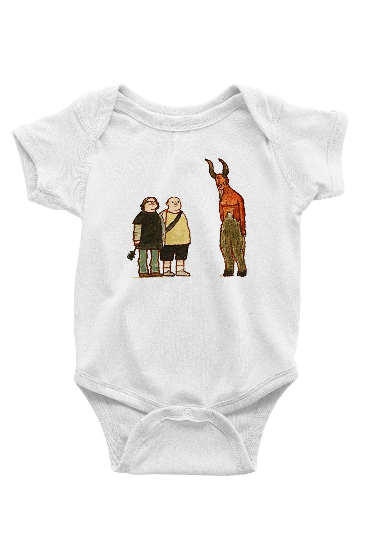 Teracious D Baskılı Beyaz Unisex Bebek Body - Zıbın