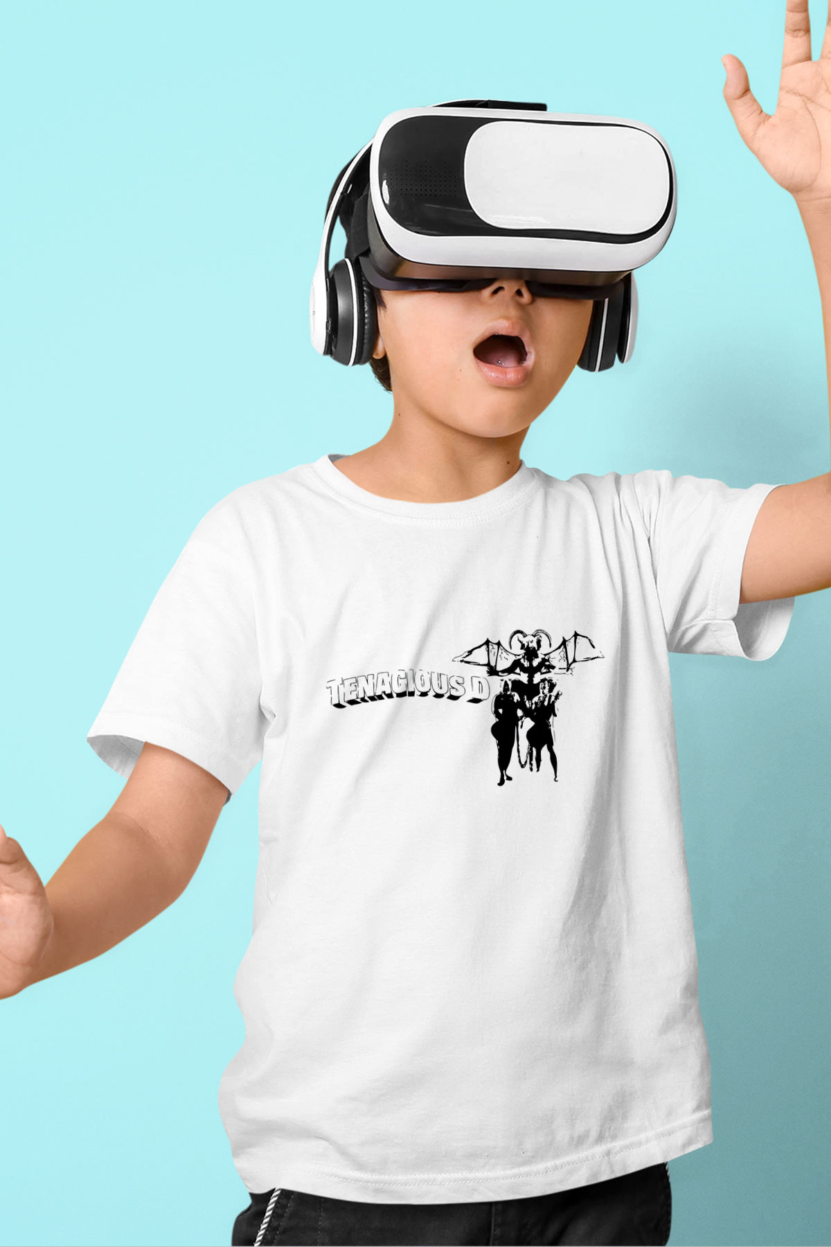 Teracious D Baskılı Beyaz Unisex Beyaz Çocuk Tişört - Tshirt