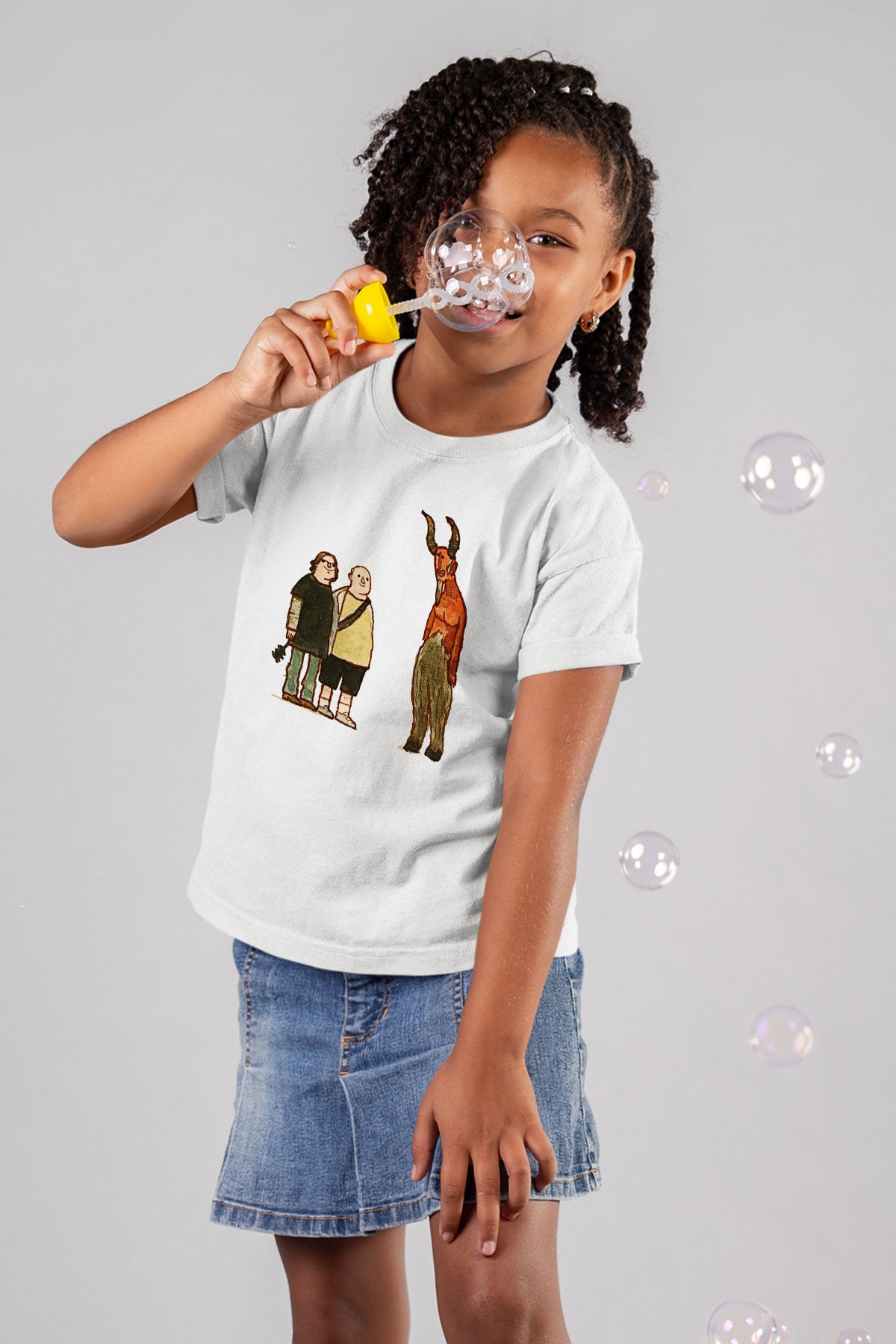 Teracious D Baskılı Beyaz Unisex Beyaz Çocuk Tişört - Tshirt