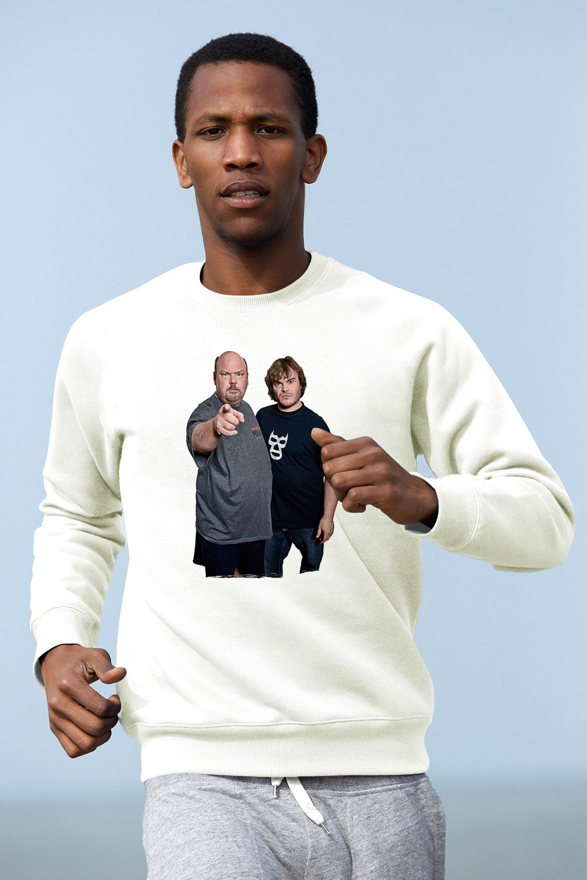 Teracious D Baskılı Beyaz Unisex Sweatshirt