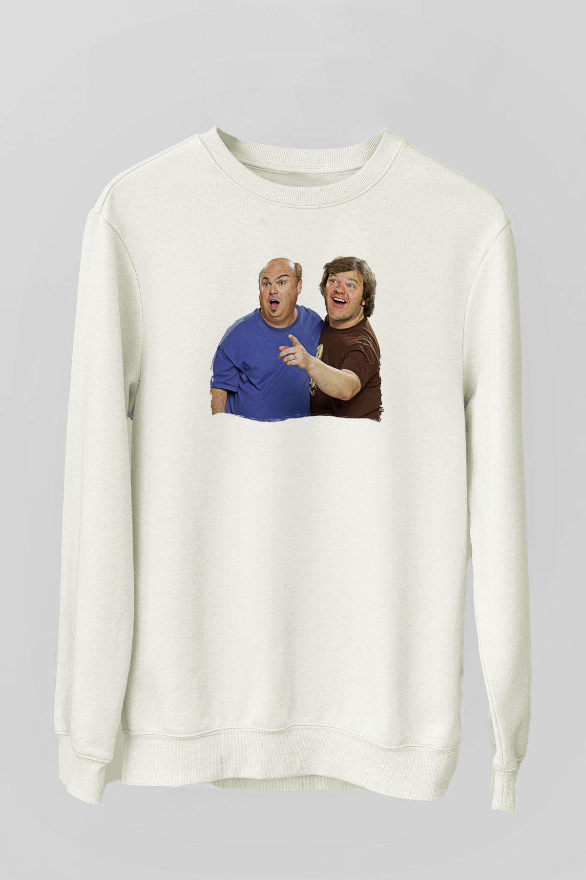 Teracious D Baskılı Beyaz Unisex Sweatshirt