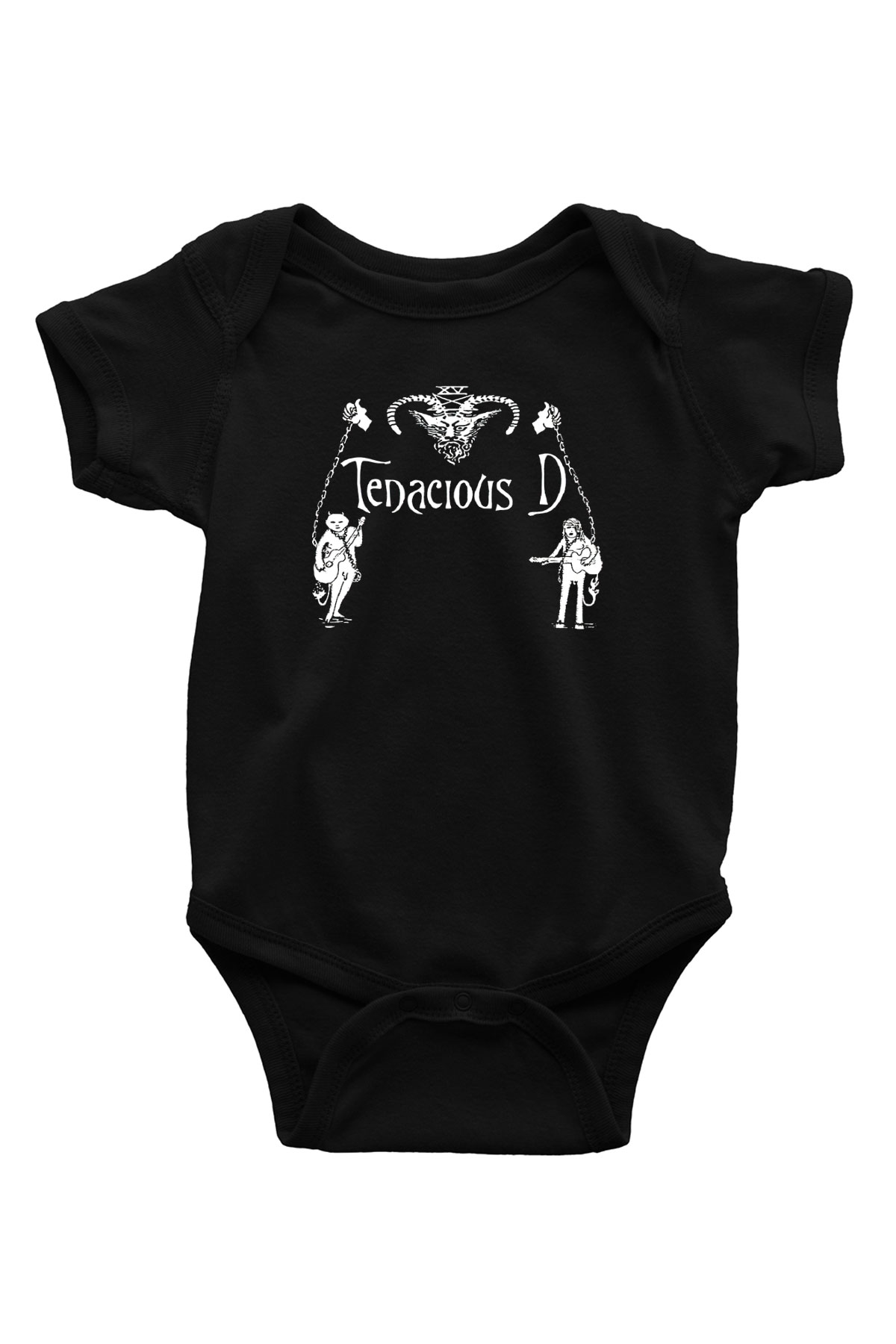 Teracious D Baskılı Unisex Siyah Bebek Body - Zıbın