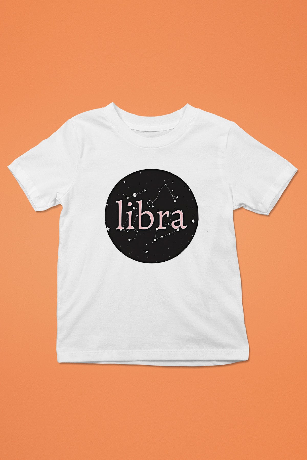 Terazi Burcu Baskılı Beyaz Unisex Beyaz Çocuk Tişört - Tshirt