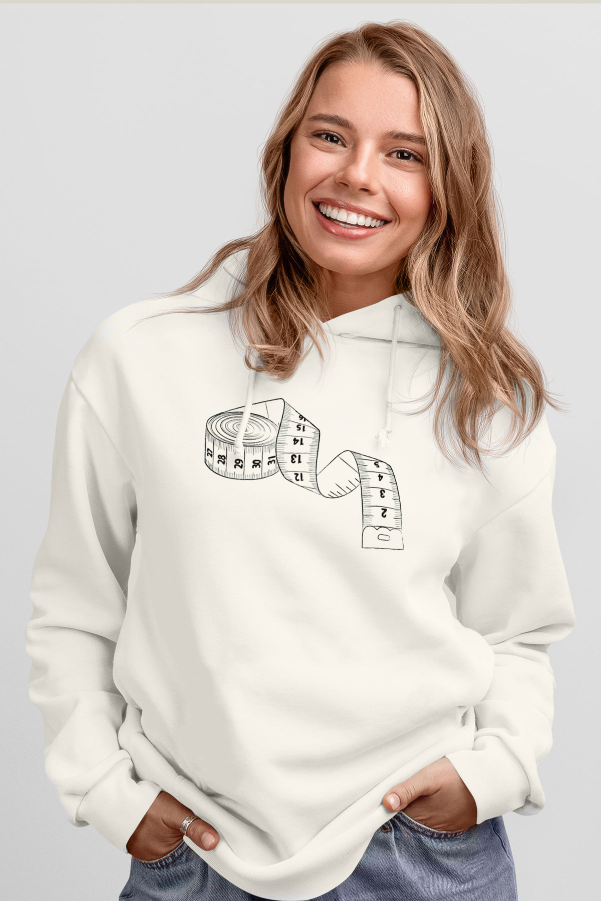 Terzi Beyaz Unisex Hoodie