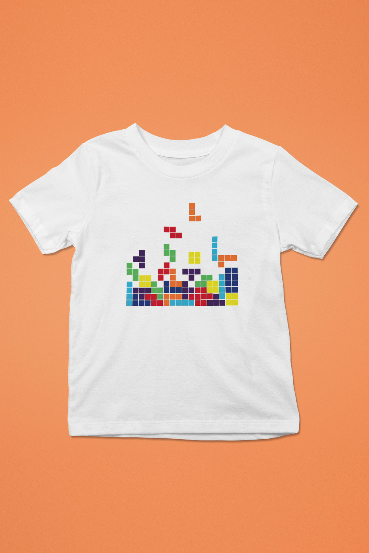 Tetris Beyaz Unisex Çocuk Tişört