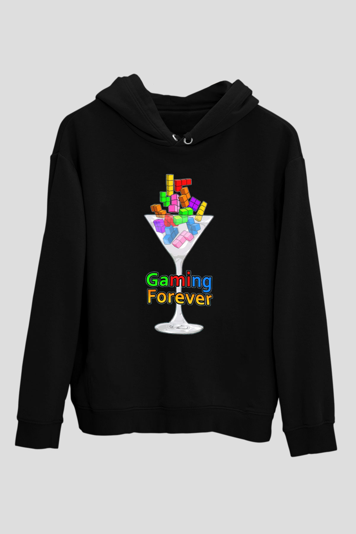 Tetris Siyah Unisex Hoodie