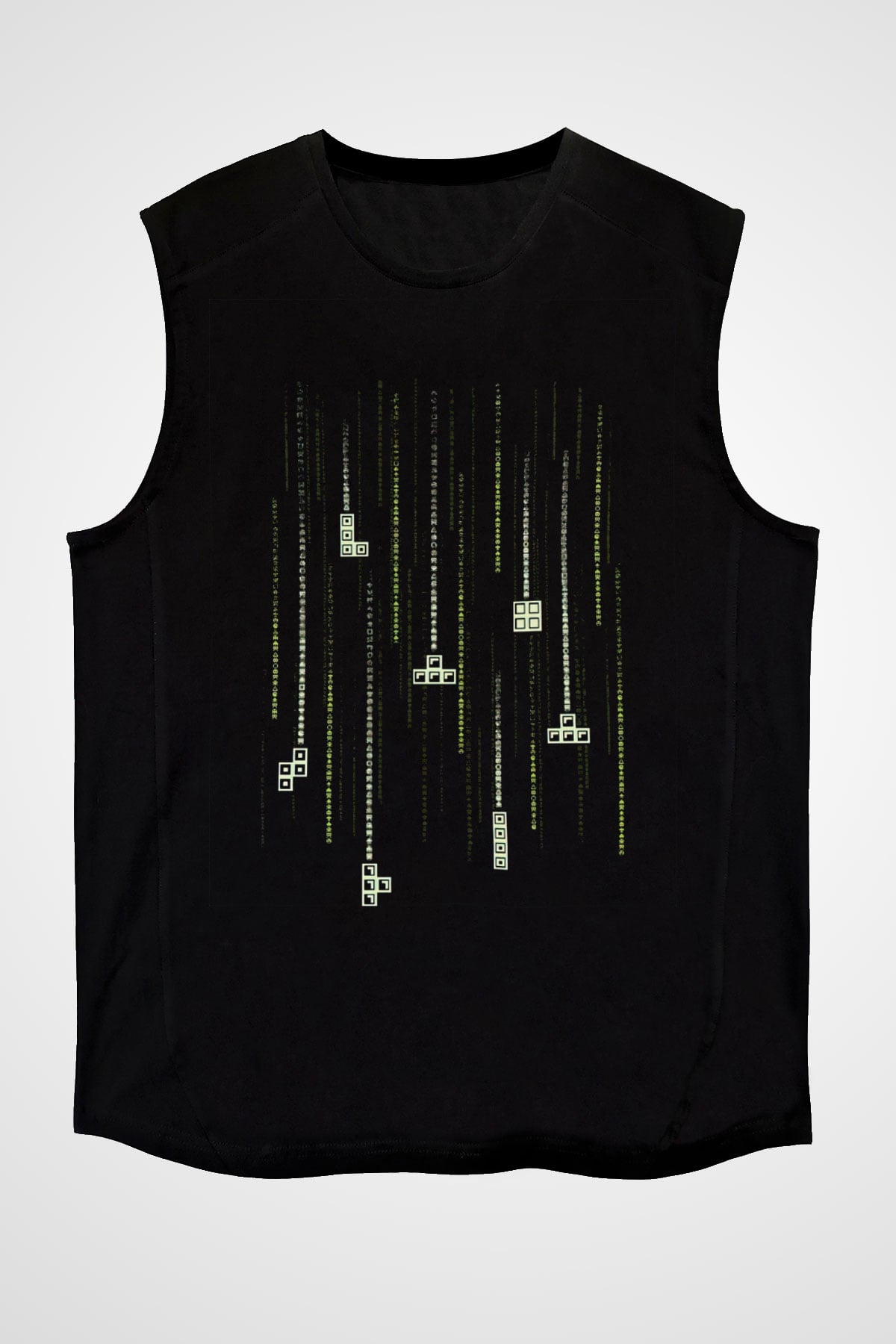 Tetris Siyah Unisex  Kolsuz Tişört