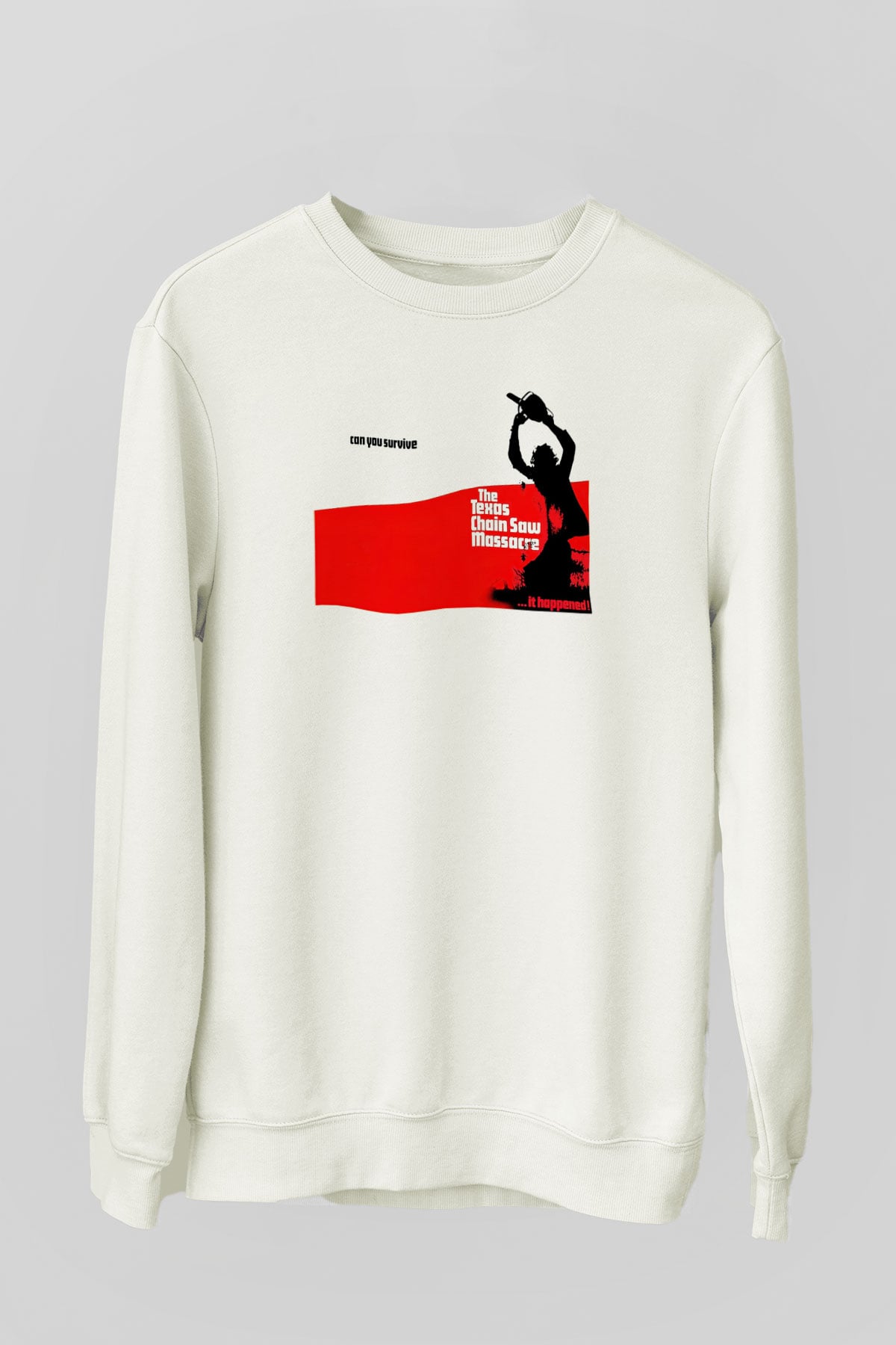 Texas Chain Saw Massacre Beyaz Unisex Sweatshirt
