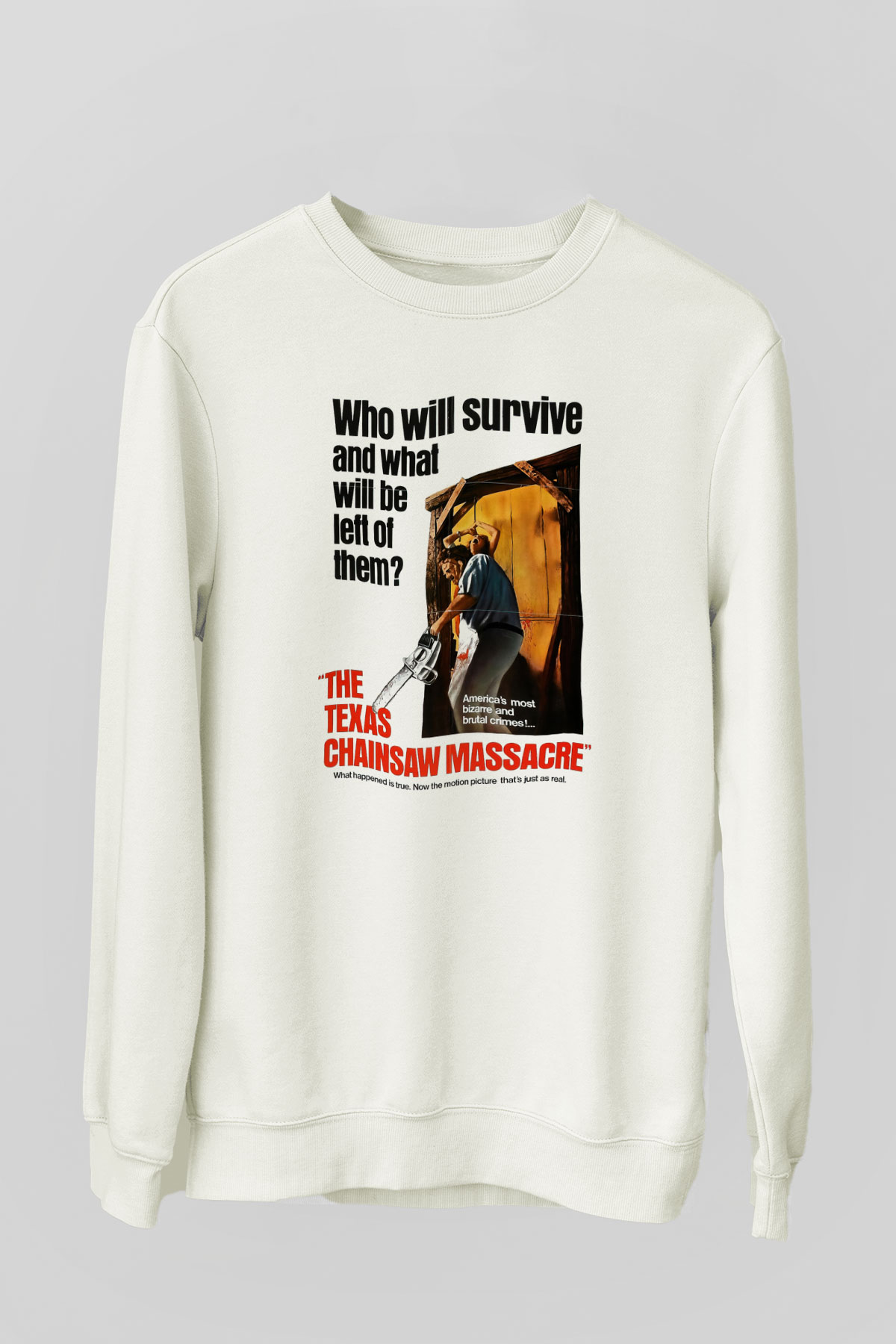 Texas Chain Saw Massacre Beyaz Unisex Sweatshirt