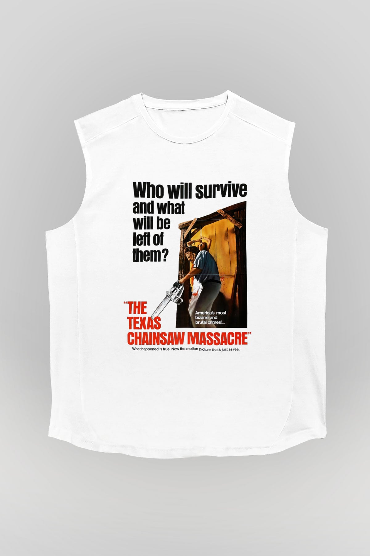 Texas Chain Saw Massacre Beyaz Unisex Kolsuz Tişört