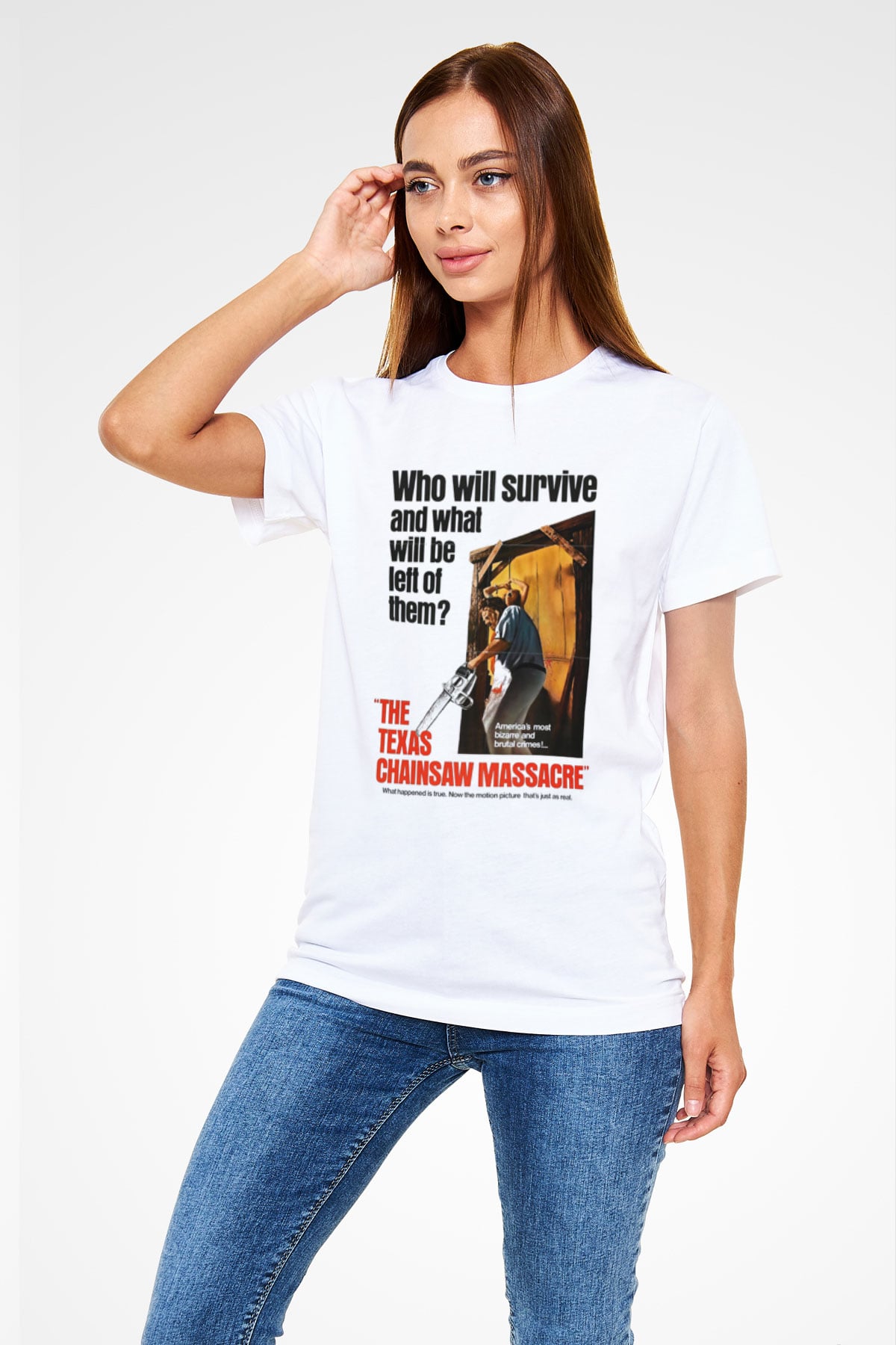 Texas Chain Saw Massacre Beyaz Unisex Tişört