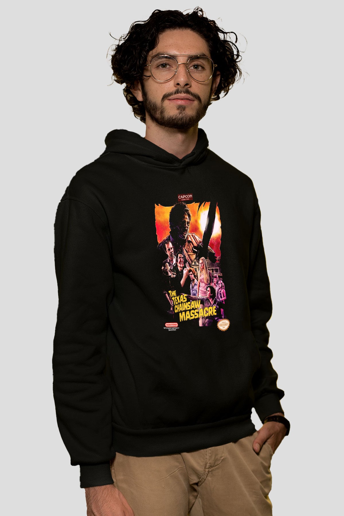 Texas Chain Saw Massacre Siyah Unisex Kapüşonlu Sweatshirt