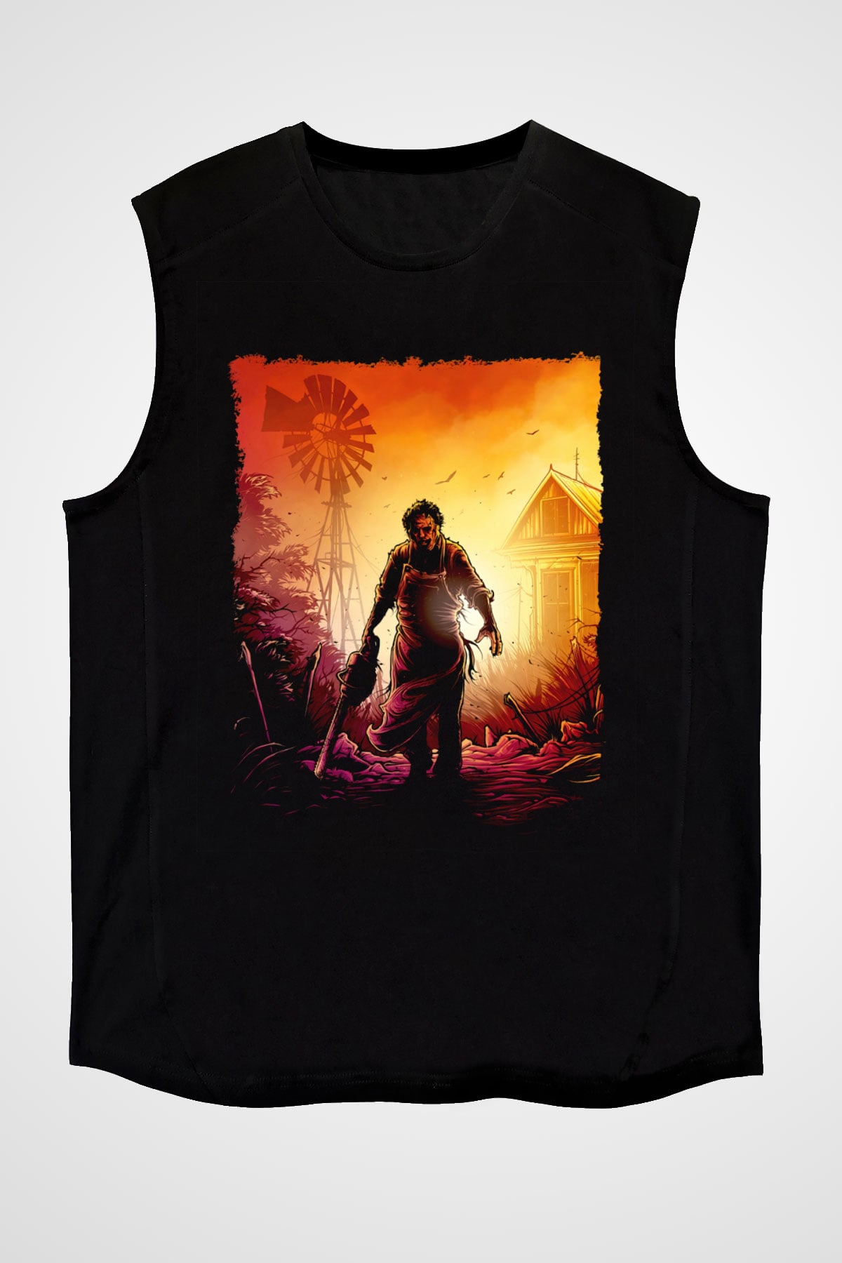 Texas Chain Saw Massacre Siyah Unisex  Kolsuz Tişört