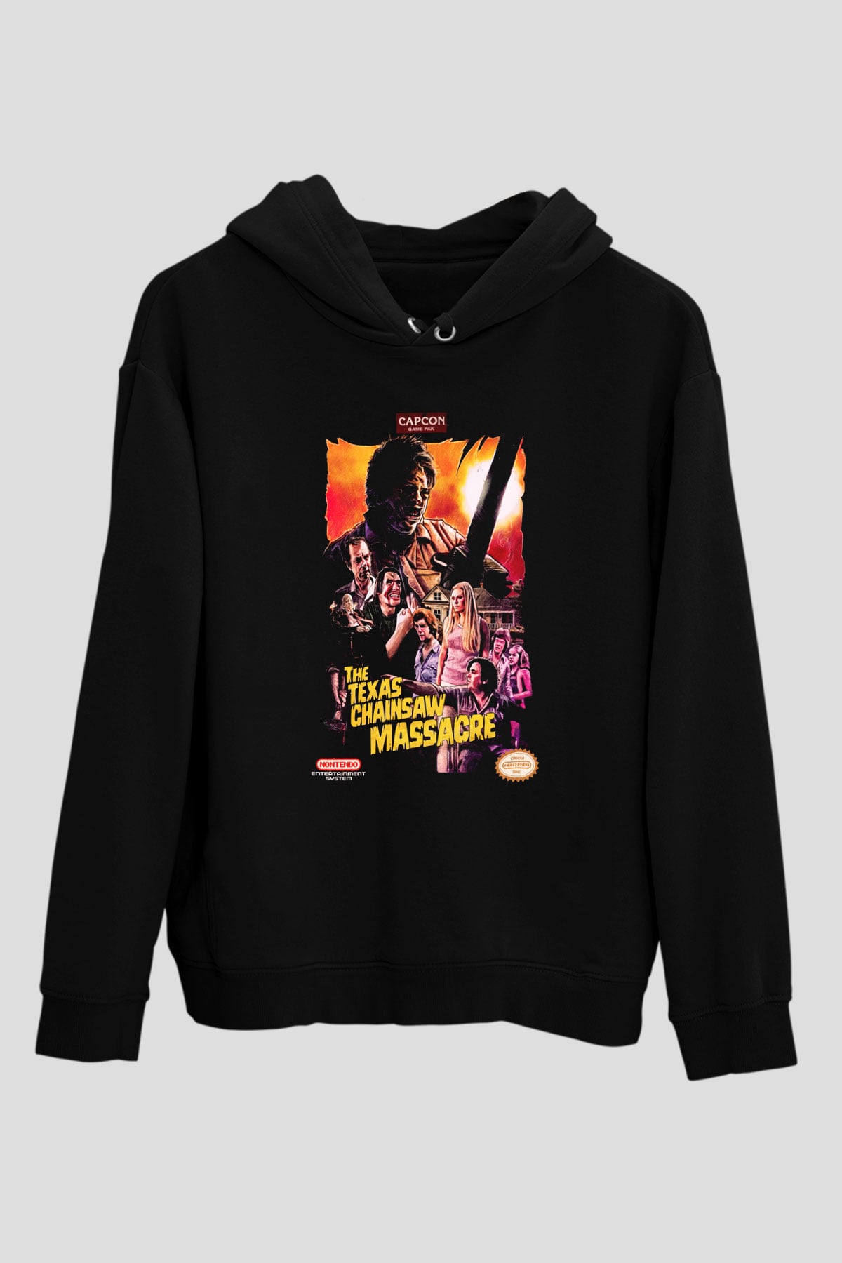 Texas Chain Saw Massacre Siyah Unisex Kapüşonlu Sweatshirt
