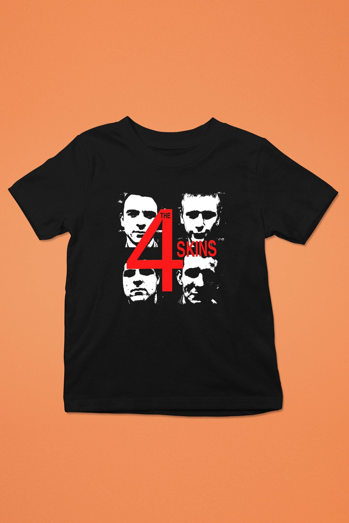 The 4 Skins Baskılı Unisex Siyah Çocuk Tişört - Tshirt