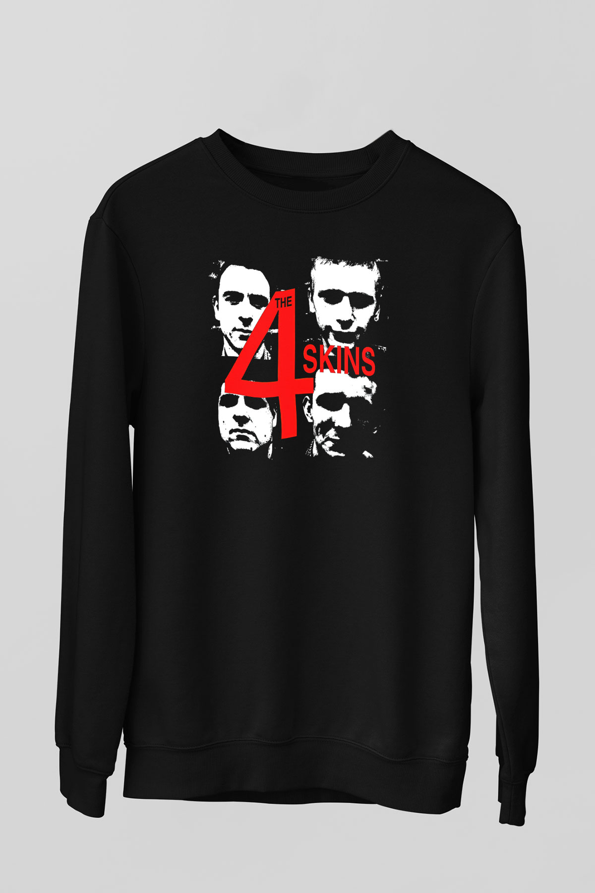 The 4 Skins Baskılı Unisex Siyah Sweatshirt