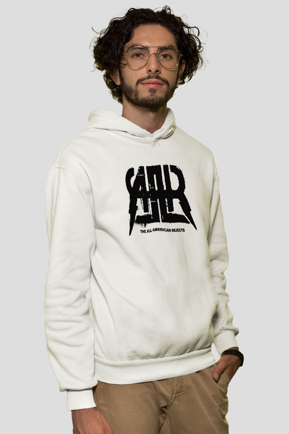 The All-American Rejects Beyaz Unisex Kapşonlu Sweatshirt