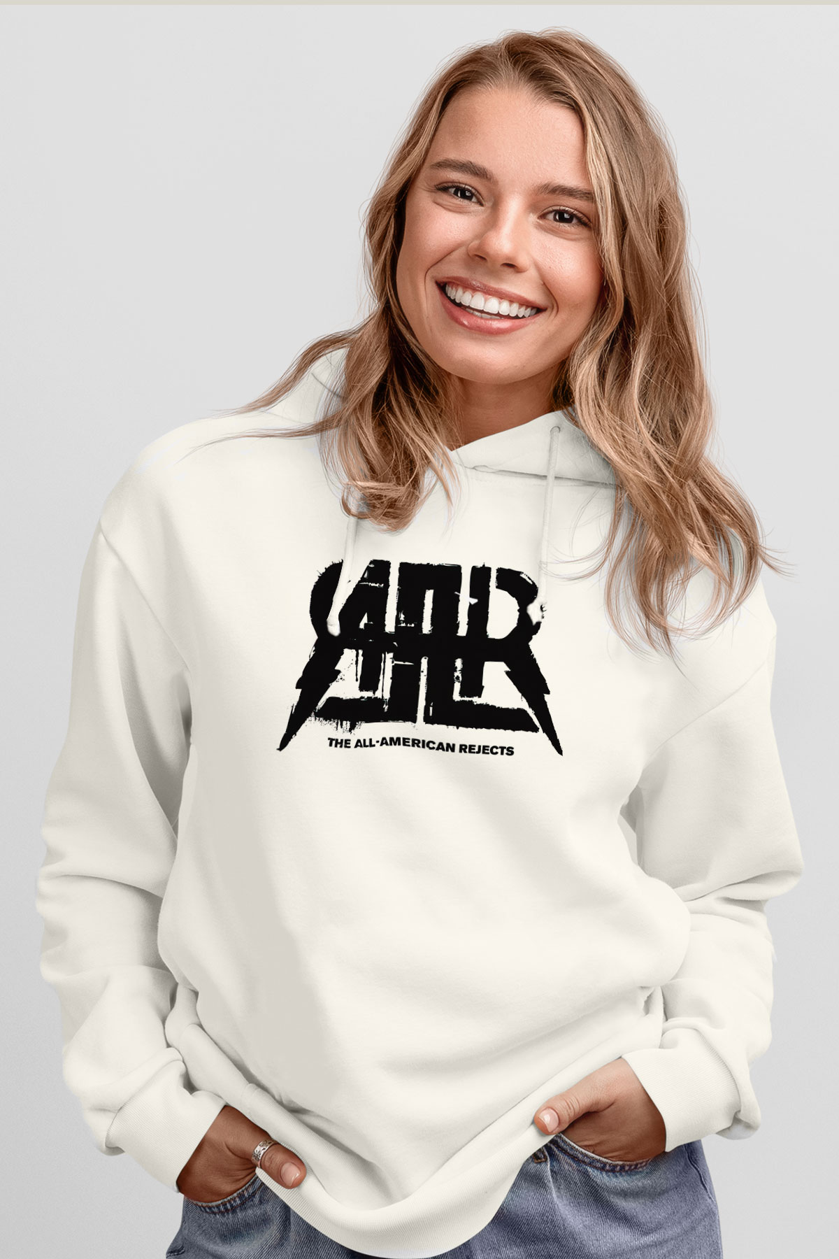 The All-American Rejects Beyaz Unisex Kapşonlu Sweatshirt