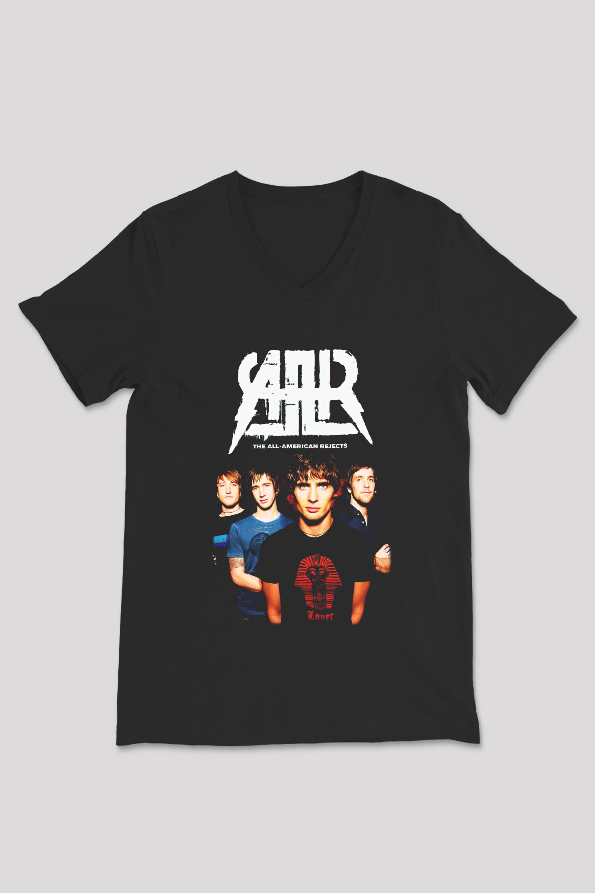 The All-American Rejects Siyah Unisex V Yaka Tişört T-Shirt