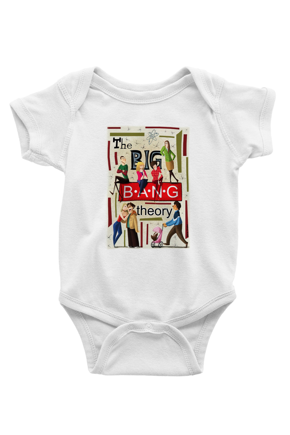 The Big Bang Theory Baskılı Beyaz Unisex Bebek Body - Zıbın