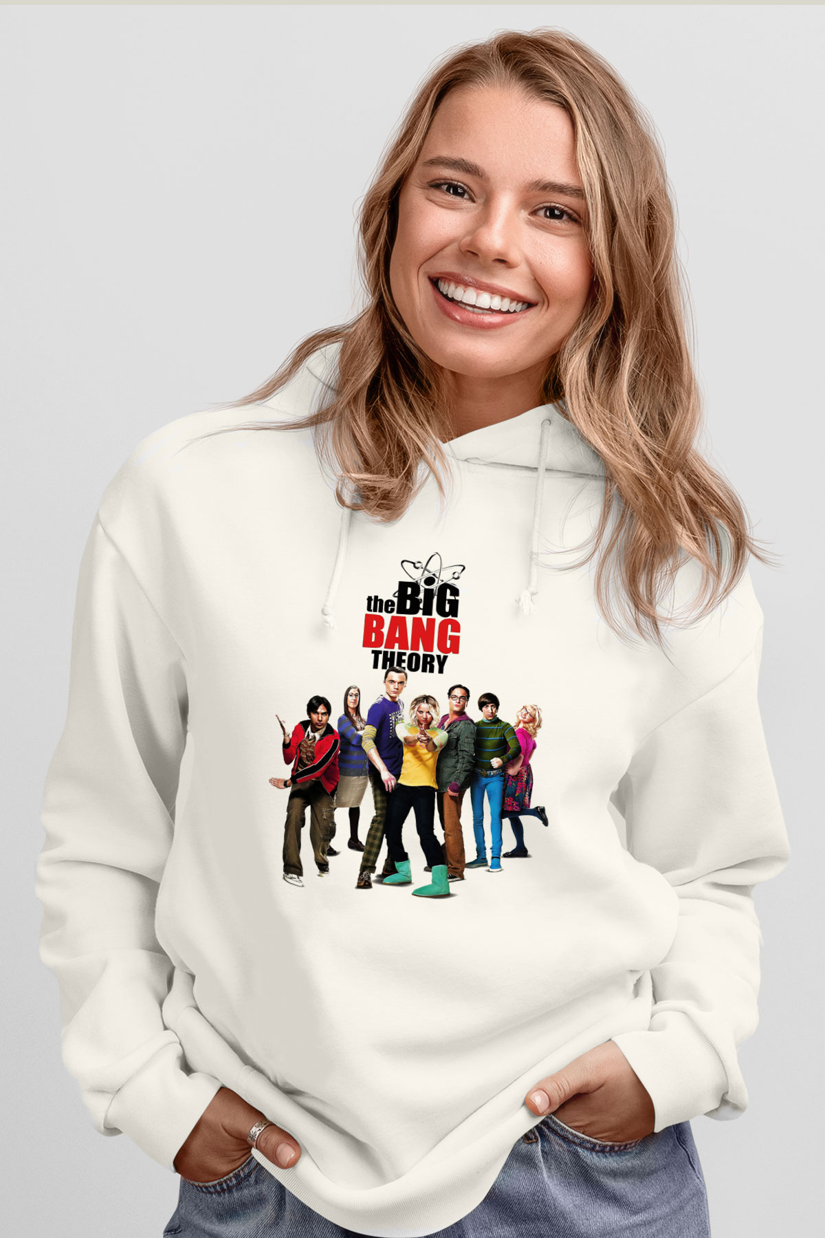 The Big Bang Theory Beyaz Unisex Kapşonlu Sweatshirt