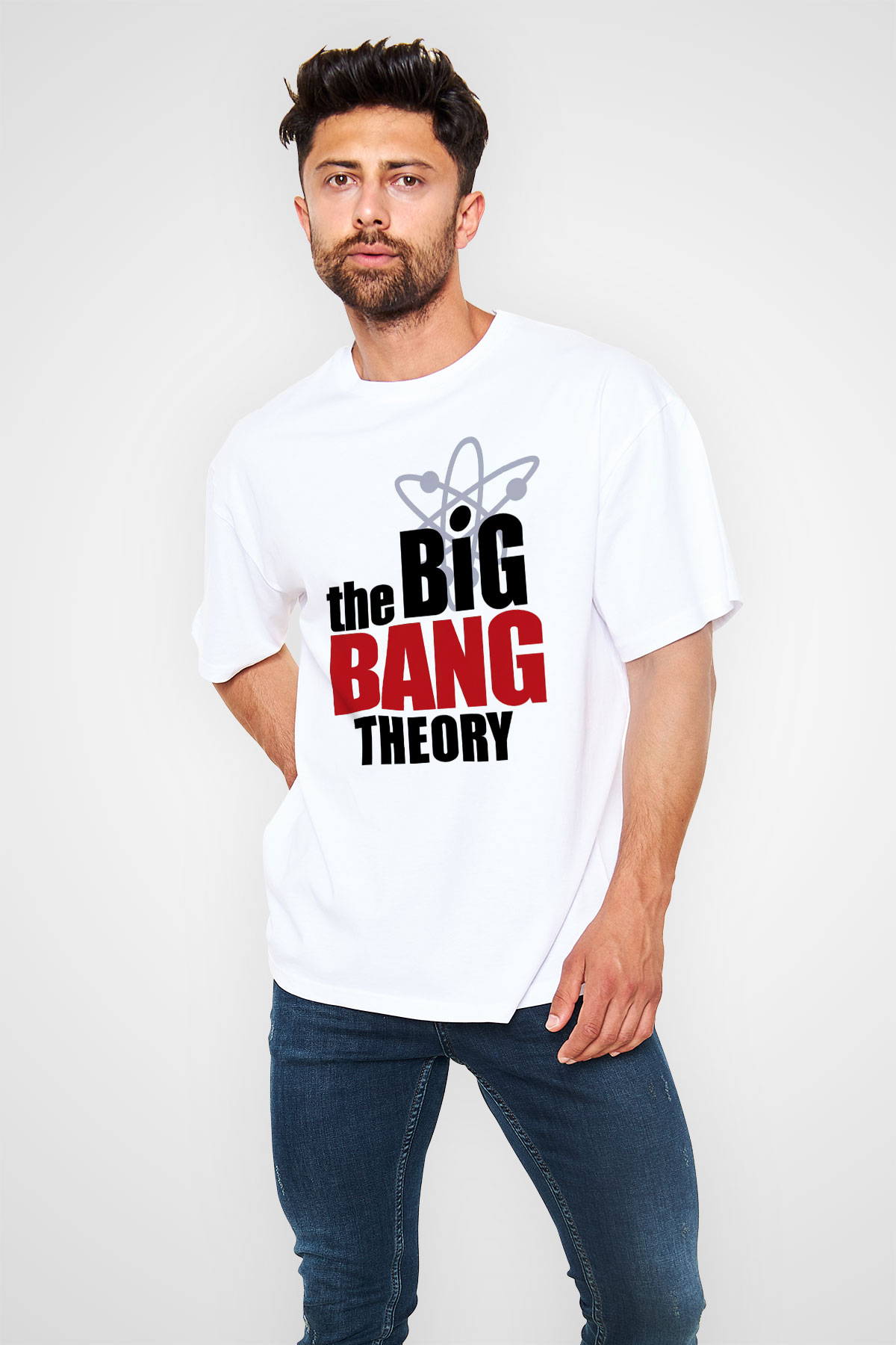 The Big Bang Theory Beyaz Unisex Oversize Tişört T-Shirt