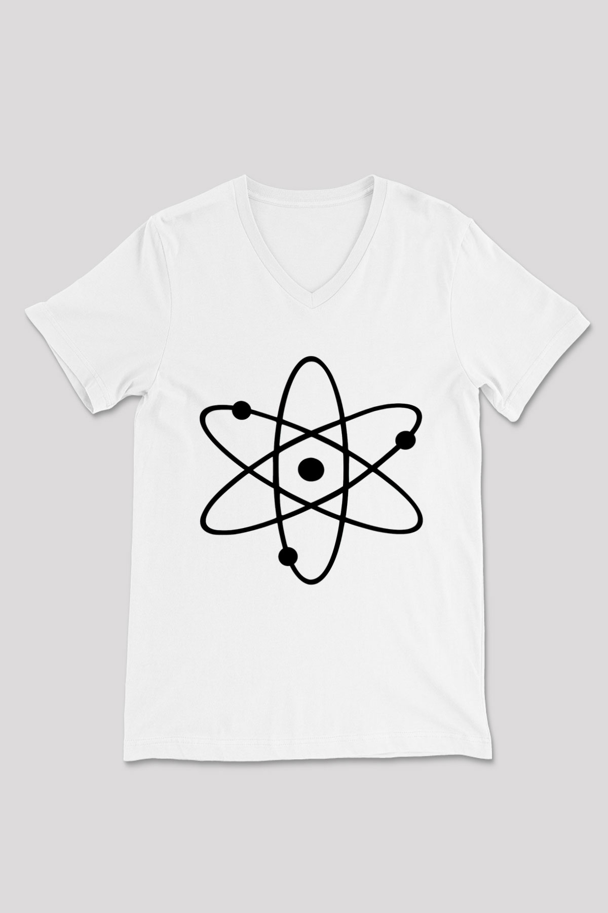 The Big Bang Theory Beyaz Unisex V Yaka Tişört T-Shirt