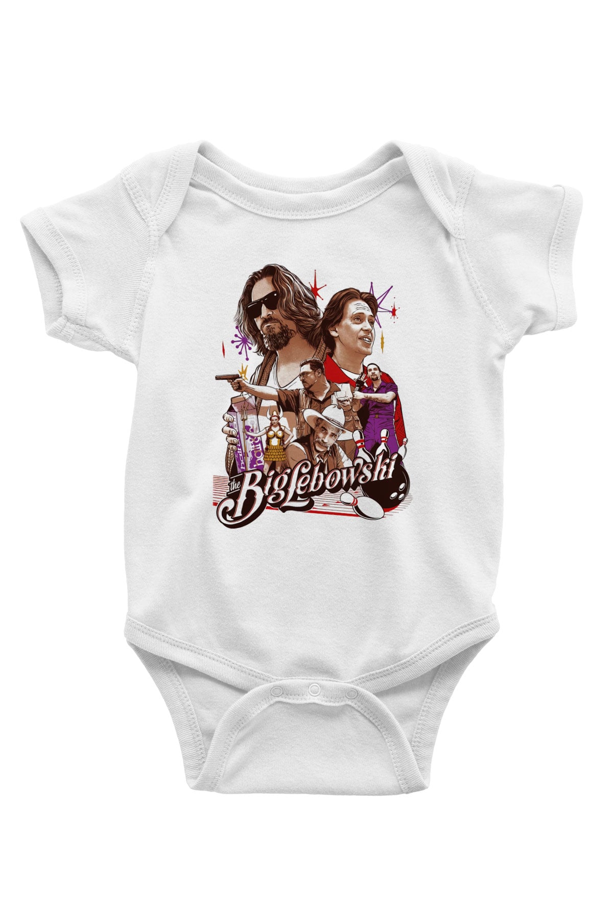 The Big Lebowski Büyük Lebowski Baskılı Beyaz Unisex Bebek Body - Zıbın