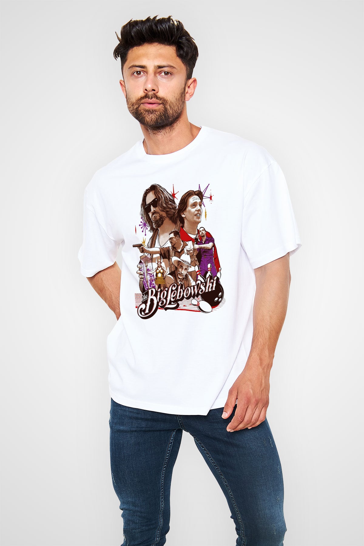The Big Lebowski Büyük Lebowski Beyaz Unisex Oversize Tişört